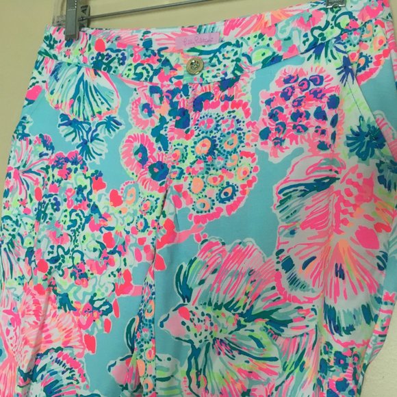 Lilly Pulitzer Serene Blue Gypsea Alina Slim Pants Size 0 Colorful Vacation NWT - Picture 5 of 11
